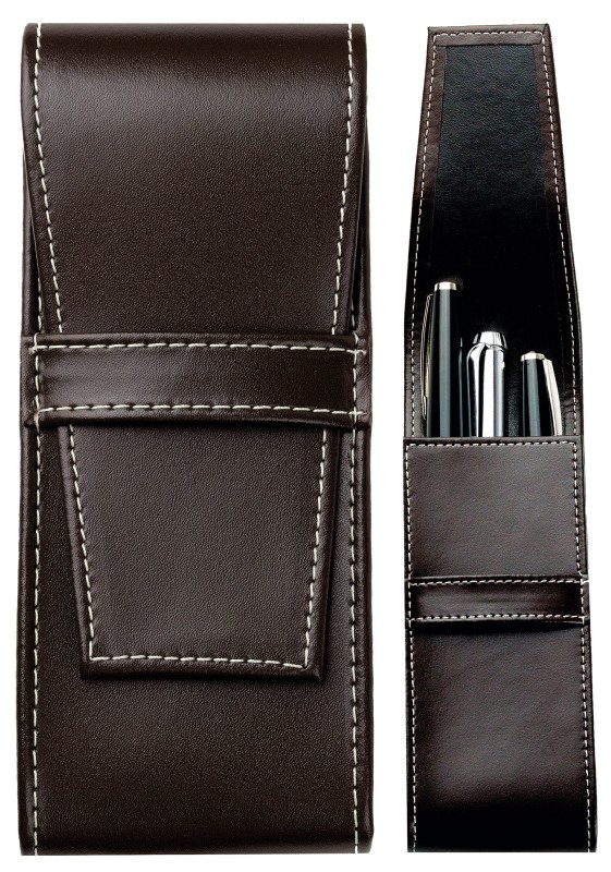 Schreibgeräteetui TRIO CAMBRIDGE Top Grain Leder dunkelbraun